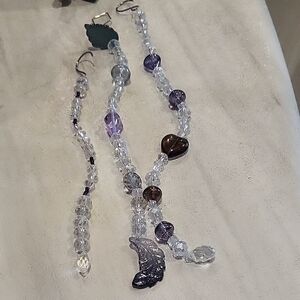 Lot Of 3 Elegant Purple and Silver Austrian Crystal Beaded Suncatchers - NWT